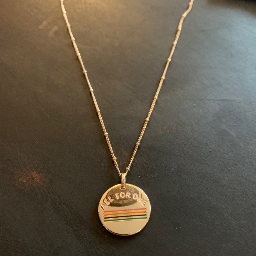 All For One gold necklace with rainbow!